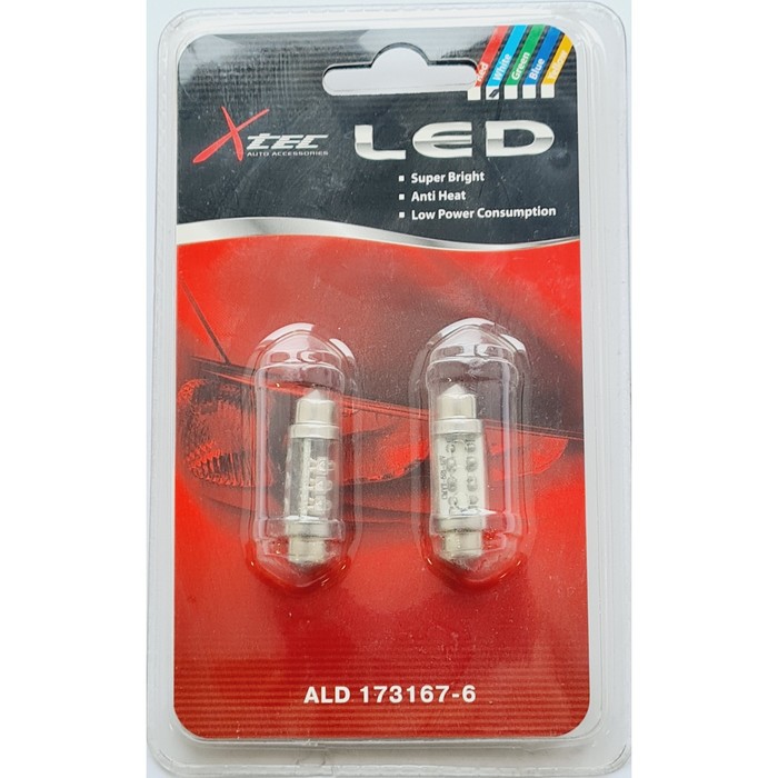 Лампа светодиодная T10,5 Fest 35 12 В, LED, SV8,5, 6-DS 10 Вт, блистер 2 шт - Фото 1