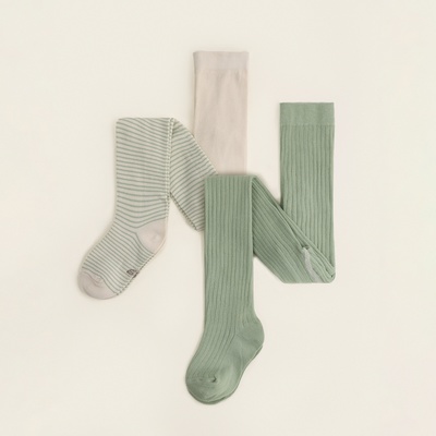 Колготки детские SL Home 2 пары, рост 92-98 см, молочные, оливковые