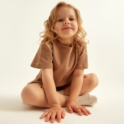 Пижама детская SL HOME, размер 32 (110-116 см), цвет кофейный