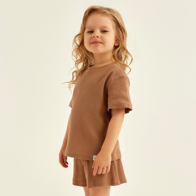 Пижама детская SL HOME, размер 32 (110-116 см), цвет кофейный