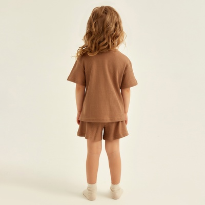 Пижама детская SL HOME, размер 32 (110-116 см), цвет кофейный