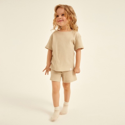 Пижама детская SL HOME, размер 34 (122-128 см), бежевая