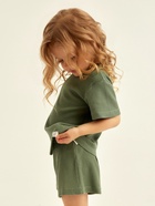 Пижама для девочки (футболка и шорты) SL HOME, размер 28 (86-92 см), оливковая - Фото 10