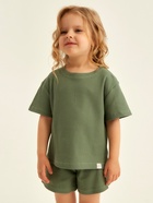 Пижама для девочки (футболка и шорты) SL HOME, размер 30 (98-104 см), оливковая - Фото 9