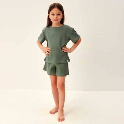 Пижама детская SL HOME, размер 34 (122-128 см), оливковая