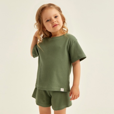 Пижама детская SL HOME, размер 34 (122-128 см), оливковая