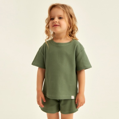 Пижама детская SL HOME, размер 34 (122-128 см), оливковая