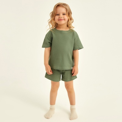 Пижама детская SL HOME, размер 34 (122-128 см), оливковая