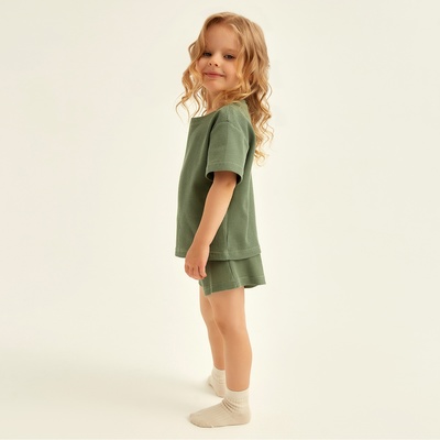 Пижама детская SL HOME, размер 34 (122-128 см), оливковая