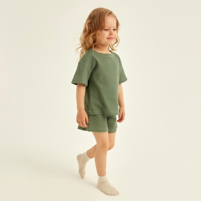 Пижама детская SL HOME, размер 34 (122-128 см), оливковая