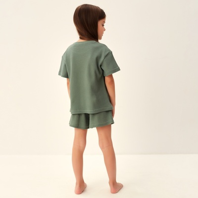 Пижама детская SL HOME, размер 34 (122-128 см), оливковая