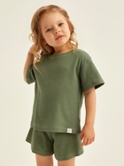 Пижама для девочки (футболка и шорты) SL HOME, размер 38 (146-152 см), оливковая - Фото 13