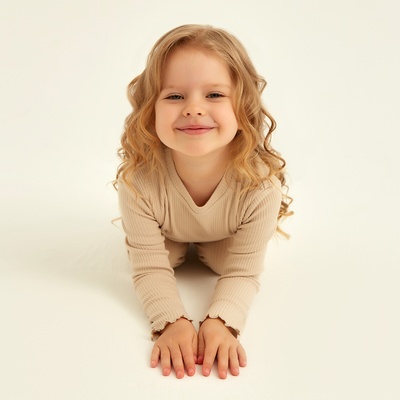 Пижама детская SL HOME, размер 8 (146-152 см), бежевая