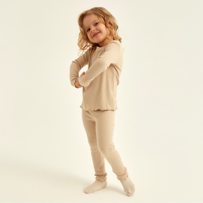Пижама детская SL HOME, размер 8 (146-152 см), бежевая