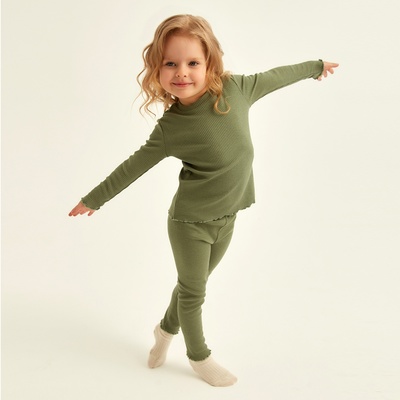 Пижама детская SL HOME, размер 32 (110-116 см), оливковая