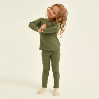 Пижама детская SL HOME, размер 34 (122-128 см), оливковая