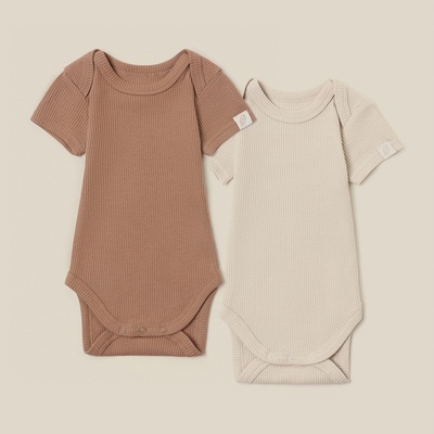 Набор боди 2 шт. SL HOME, рост 74-80 см, бежевый, кофейный