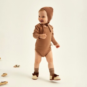 Набор боди 2 шт. SL HOME, рост 74-80 см, бежевый, кофейный