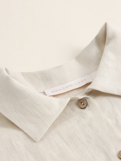 Пижама женская (рубашка, брюки) SL HOME Linen, размер 42 (S), цвет молочный