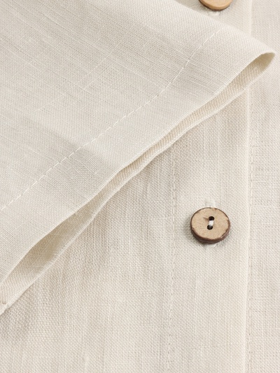 Пижама женская (рубашка, брюки) SL HOME Linen, размер 46 (L), цвет молочный