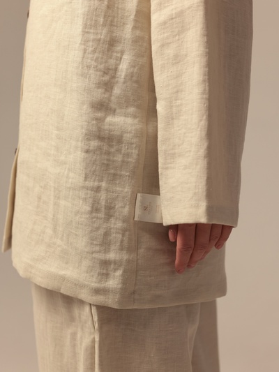 Пижама женская (рубашка, брюки) SL HOME Linen, размер 48 (XL), цвет молочный