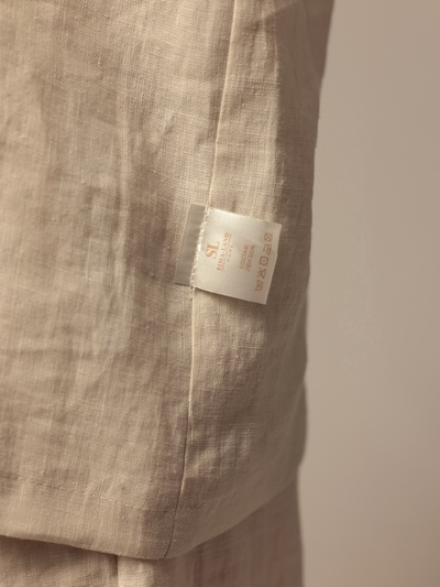 Пижама женская (рубашка, шорты) SL HOME Linen, размер 46 (L), цвет молочный