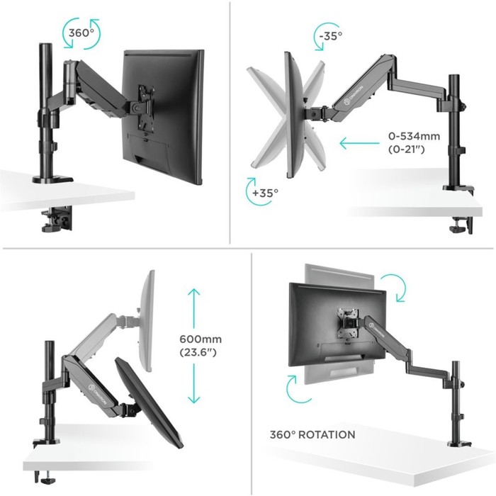 Кронштейн для мониторов Onkron G70 черный 13"-34" макс.8кг настольный поворот и наклон верт   102951 - фото 51526569