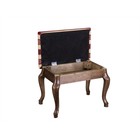 Банкетка Ретро с хранением, 550x330x430, темно-коричневый, ткань полоса бордо - Фото 3
