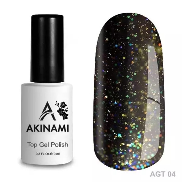 Топ Akinami Glitter Gel №04, 9 мл - Фото 1