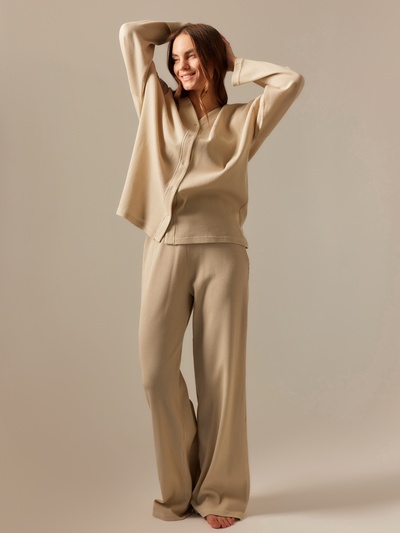 Костюм домашний женский (рубашка и брюки) SL HOME р. S, бежевый
