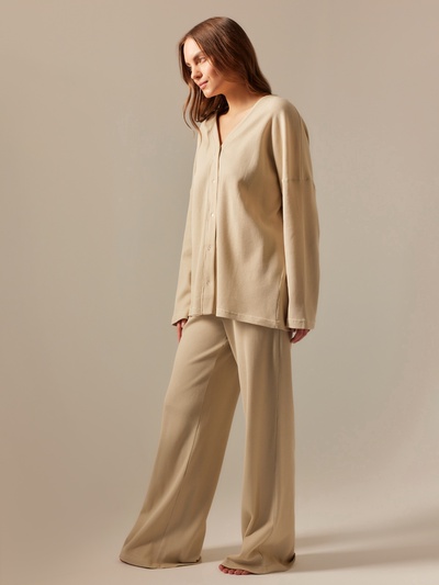 Костюм домашний женский (рубашка и брюки) SL HOME р. S, бежевый