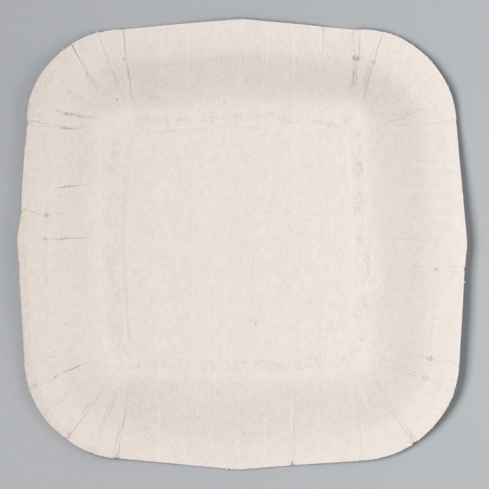 Тарелка бумажная квадратная "Праздничная"белая, 16,5х16,5 см