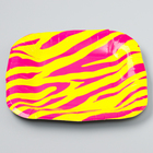 Тарелка одноразовая бумажная квадратная "Зебра"розовая, 16,5х16,5 см - Фото 3