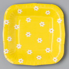 Тарелка одноразовая бумажная квадратная "Ромашки",цветы, 16,5х16,5 см - Фото 2