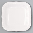Тарелка одноразовая бумажная квадратная "белая",квадратная, 16,5х16,5 см - Фото 2