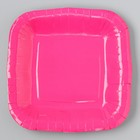 Тарелка одноразовая бумажная квадратная "розовая",квадратная, 16,5х16,5 см - Фото 2