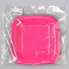 Тарелка одноразовая бумажная квадратная "розовая",квадратная, 16,5х16,5 см - Фото 5
