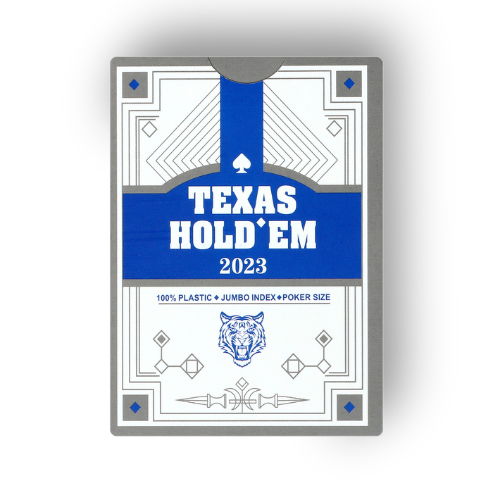 Карты игральные пластиковые "Texas Hold`em", 30 мкм, 8.8 х 6.3 см, синяя рубашка