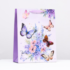 Пакет ламинированный "Пархающие бабочки", 31 х 40 х 11,5 см - фото 321040473