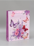 Пакет ламинированный «Порхающие бабочки», 31×40×11.5 см - Фото 1