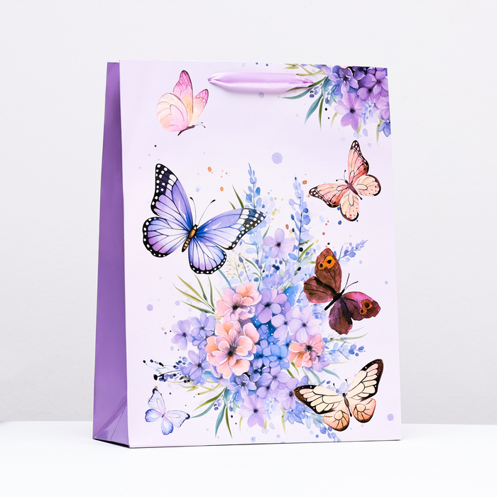 Пакет ламинированный "Пархающие бабочки", 31 х 40 х 11,5 см - Фото 1