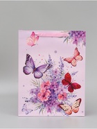 Пакет ламинированный «Порхающие бабочки», 31×40×11.5 см - Фото 2