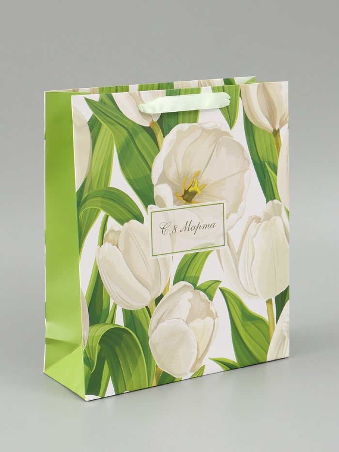 Пакет ламинированный «С 8 марта», 25.5×30×9 см