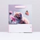 Пакет подарочный ламинированный вертикальный «Котёнок», 21×25×8 см - Фото 3