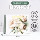 Пакет подарочный ламинированный горизонтальный «Милые пионы», 23×18×10 см - Фото 1