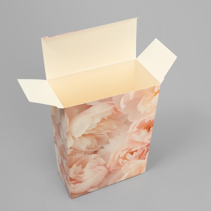 Коробка подарочная складная, упаковка, «Нежные пионы», 16 х 23 х 7.5 см - фото 1919887761