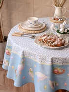 Скатерть Этель «Пасхальные радости», d=215 см, саржа, хлопок, 190 г/м² - Фото 2