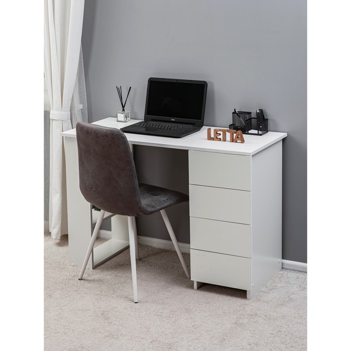 Стол письменный «Ультра», 1050×450×750 мм, 4 ящика, цвет белый - фото 1905121007
