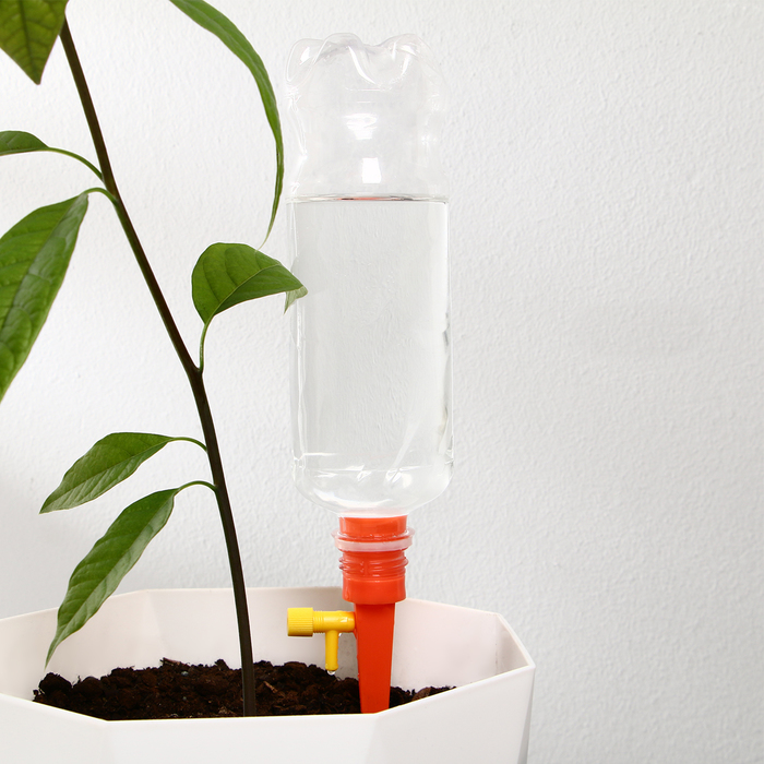 Автополив для комнатных растений Greengo под бутылку, регулируемый, с краном, из пластика, высота 15 см, МИКС - фото 1890399142