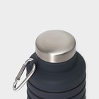 Бутылка для воды складная, 500 мл, силикон, 7×21 см, цвет серый - фото 4417875